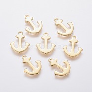 201 Stainless Steel Pendants, Anchor, Golden, 16x13x1mm, Hole: 1.5mm(STAS-L234-090G)