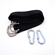Tree Swing Hanging Straps, Long Polyester Straps with Felt Tapes and Lock Snap Carabiner Hooks, Platinum, 62-1/2x2 inch(158.6x5cm)(AJEW-WH0152-56)