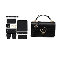 DIY PU Leather Crossbody Lady Bag Making Sets, Knitting Crochet Shoulder Bags Kit, Valentine's Day Gift for Girlfriend, Black, 22x14x7.5cm(PW-WG98937-12)