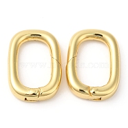 Brass Spring Gate Rings, Oval, Cadmium Free & Lead Free, Long-Lasting Plated, Real 18K Gold Plated, 18x12.5x4mm(KK-R143-27G)