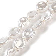 ABS Plastic Imitation Pearl Beads Strands, Nuggest, Snow, 12~12.5x10.5x6mm, Hole: 1.2mm, about 90pcs/strand, 44.29 inch(112.5cm)(KY-F021-02)