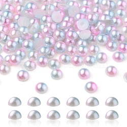 Imitation Pearl Acrylic Cabochons, Dome, Pink, 4x2mm(OACR-YW0001-37B)