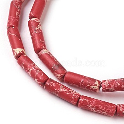 Synthetic Imperial Jasper Beads Strands, Dyed, Column, FireBrick, 13~15x4.5mm, Hole: 1mm, about 28~29pcs/strand, 14.96 inch(38cm)(G-L496-A05)