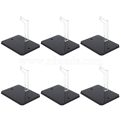 Rectangle Plastic Doll Stands, Action Figures Display Holder for Connecting, Black, Finished Product: 9.3x7.3x8.7cm(ODIS-WH0043-70A)