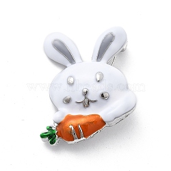 Alloy Enamel Brooch, Rabbit, Platinum, 36x29mm(JEWB-C037-28P)