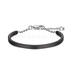 SHEGRACE Titanium Steel Arch Bracelet, Gunmetal, 195mm(JB216C)