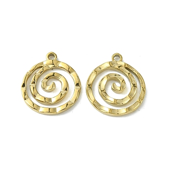 304 Stainless Steel Pendants, Vortex Charms, Real 14K Gold Plated, 18x16.5x2mm, Hole: 1.6mm