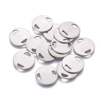 201 Stainless Steel Links connectors, Flat Round, Stainless Steel Color, 19x1mm, Hole: 6x3mm