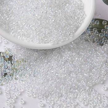 MIYUKI Round Rocailles Beads, Japanese Seed Beads, 8/0, (RR250) Crystal AB, 3mm, Hole: 1mm, about 2111~2277pcs/50g