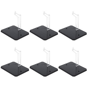 Rectangle Plastic Doll Stands, Action Figures Display Holder for Connecting, Black, Finished Product: 9.3x7.3x8.7cm