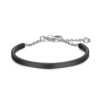 SHEGRACE Titanium Steel Arch Bracelet, Gunmetal, 195mm