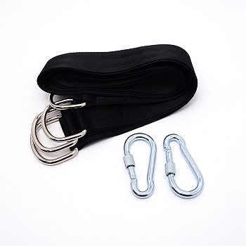 Tree Swing Hanging Straps, Long Polyester Straps with Felt Tapes and Lock Snap Carabiner Hooks, Platinum, 62-1/2x2 inch(158.6x5cm)