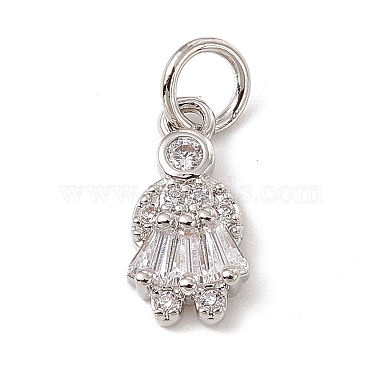 Platinum Clear Human Brass+Cubic Zirconia Charms
