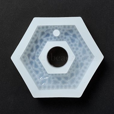 Силиконовые Молды с имитацией шестигранной подвески со стразами(DIY-I090-12)-2