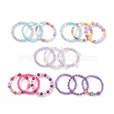 Acrylic Beads Stretch Bracelet Sets(BJEW-JB09048)-4