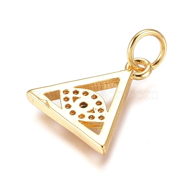 Brass Micro Pave Cubic Zirconia Pendants(KK-D156-02G)-2