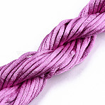 Polyester Thread, Satin Rattail Cord, Violet, 2mm, about 10m/bundle(OCOR-S124-16)