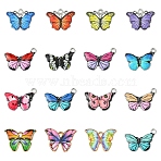 40Pcs Alloy Enamel Pendants, Butterfly Charms, Cadmium Free & Lead Free, Mixed Color, 13.5~20x12.5~22x1.5~2.2mm, Hole: 1.3~2mm, 10pcs/style(ENAM-YW0005-25A)