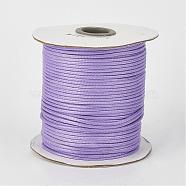 Eco-Friendly Korean Waxed Polyester Cord, Lilac, 2mm, about 90yards/roll(80m/roll)(YC-P002-2mm-1162)