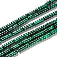 Synthetic Malachite Beads Strands, Column, 12.5~13.5x4mm, Hole: 1.4mm, about 30pcs/strand, 15.59 inch(39.6~39.8cm)(G-F247-41)