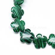 Synthetic Malachite Bead Strands, Flower, 15.5~16x16x6mm, Hole: 1mm, about 25pcs/strand, 15.1 inch(G-T003-16mm-06)