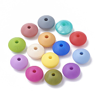 Food Grade Eco-Friendly Silicone Beads, Chewing Beads For Teethers, DIY Nursing Necklaces Making, Rondelle, Mixed Color, 12x6~7mm, Hole: 2mm(SIL-R009-M)