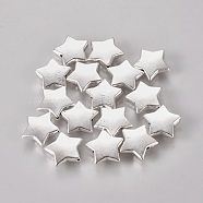Tibetan Silver Beads, Lead Free, Cadmium Free, Christmas Star, Antique Silver, about 14mm in diameter, 4mm thick, hole: 1mm(LFH10261Y)