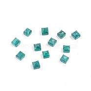 Synthetic Malachite Cabochons, Square, Faceted, 2.5x2.5x2mm(G-F680-K02)