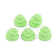 Handmade Polymer Clay Beads, Half Drilled, Vortex Shaped, Pale Green, 11~13x12.5~13.5mm, Hole: 3mm(CLAY-N006-103E)
