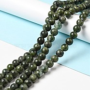 Natural Gemstone Beads, Taiwan Jade, Round, Olive, about 10mm in diameter, hole: 1mm, about 38pcs/strand, 15 inch(Z0NCT014)