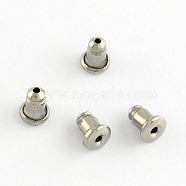 304 Stainless Steel Ear Nuts, Bullet Earring Backs, Stainless Steel Color, 6x5.5x5.5mm, Hole: 1mm(STAS-R055-11)