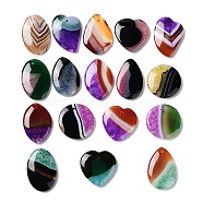 Natural Agate Dyed Pendants, Two Tone Charms, Mixed Shapes, Mixed Color, 36~44.5x30~37.5x6.5~7.5mm, Hole: 2.5mm(G-P511-03)