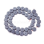 Non-magnetic Synthetic Hematite Beads Strands, Frosted, Flower, 9.8~10.3x3.6mm, Hole: 1mm, about 41pcs/strand, 15.7 inch(40cm)(G-F613-16)