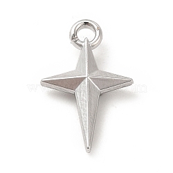Rack Plating Alloy Pendants, Cadmium Free & Lead Free, Star Charms, Platinum, 15.5x10x3mm, Hole: 1.2mm(FIND-G044-20P)
