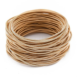 Spring Bracelets, Minimalist Bracelets, Steel French Wire Gimp Wire, for Stackable Wearing, Light Gold, 12 Gauge, 2mm, Inner Diameter: 58.5mm(TWIR-T001-02KC)