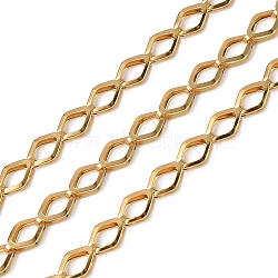 304 Stainless Steel Link Chains, Ion Plating(IP), Unwelded, with Spool, Rhombus, Golden, 11x6x3mm(CHS-L029-04G)