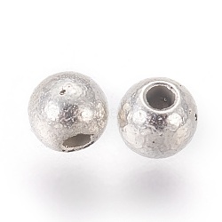 CCB Plastic Beads, Round, Silver Color Plated, 4mm, Hole: 1mm(CCB-F004-16S)