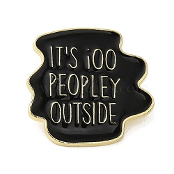 Enamel Pins, Black Golden Zinc Alloy Brooches for Backpack Clothes, Word, Nuggets, 30x30x1.5mm(JEWB-Q043-07B)