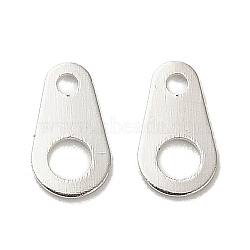 Brass Chain Extender Connectors, Lead Free & Cadmium Free, Silver, 9x5x0.5mm, Hole: 1.2mm and 2.5mm(KK-R211-12S)