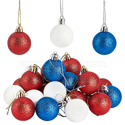 3 Colors Plastic Ball Hanging Ornament, Independence Day Decoration Accessories, Mixed Color, 115~125mm(KY-WH0046-35)