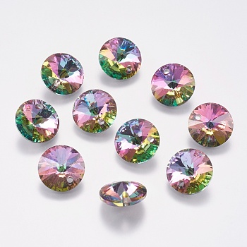 Faceted Glass Rhinestone Charms, Imitation Austrian Crystal, Cone, Volcano, 6x3mm, Hole: 1mm