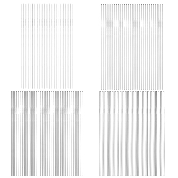 100Pcs 4 Styles Acrylic Craft Bars, Column, Clear, 300x2~5mm