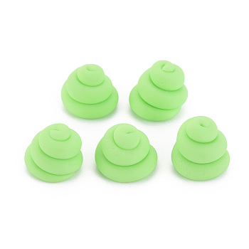 Handmade Polymer Clay Beads, Half Drilled, Vortex Shaped, Pale Green, 11~13x12.5~13.5mm, Hole: 3mm