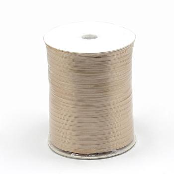 Double Face Satin Ribbon, Polyester Ribbon, BurlyWood, 1/8 inch(3mm) wide, about 880yards/roll(804.672m/roll)
