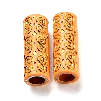 Plastic Beads, Imitation Wood, Large Hole, For African Braid Reggae Hair Accessories, Gold, 30x11mm, Hole: 7mm