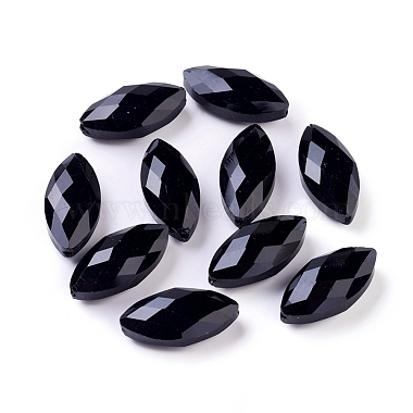 25mm Black Horse Eye Glass Beads