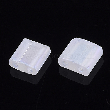 Perles de rocaille en verre transparent à 2 trou(SEED-T004-02C-01)-2