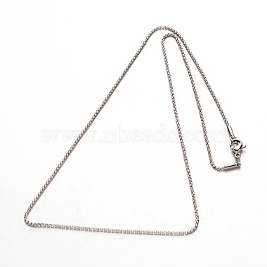 304 Stainless Steel Box Chain Necklaces(NJEW-M124-10P)-2