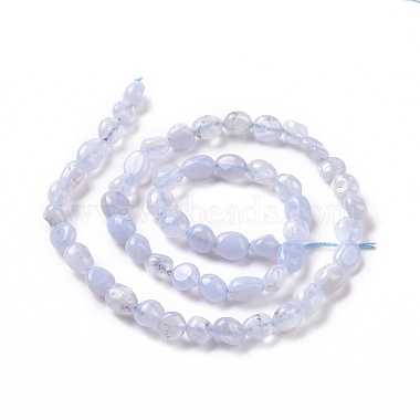 Natural Blue Chalcedony Beads Strands(G-K203-26)-2