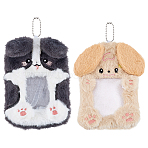 2Pcs 2 Styles Cute Animals Plush Photocard Holder with Plastic Ball Chain, Mini Photo Card Holder Protector, Mixed Shapes, 215mm, 1pc/style(HJEW-SC0003-19)